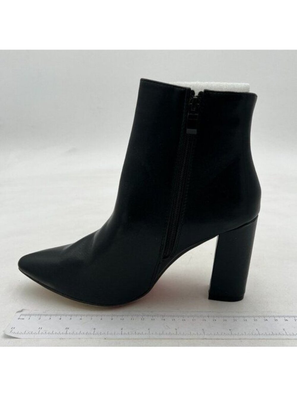 Black Women's Chunky Heel Ankle Booties Pointed Toe Short Boots